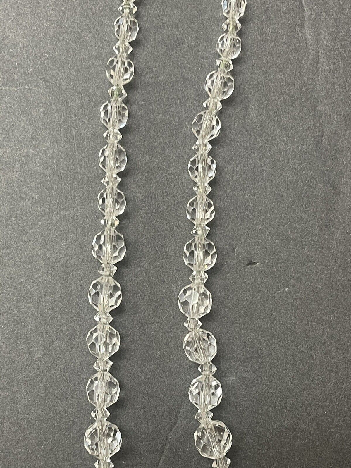 Antique Early 1900’s Cut Crystal Multi Faceted Bead Necklace 18.25”