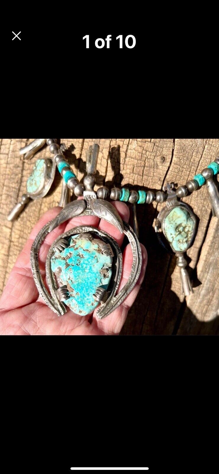 Antique 1800’s - Early 1900 Large Native American Squash Blossom Necklace - RARE
