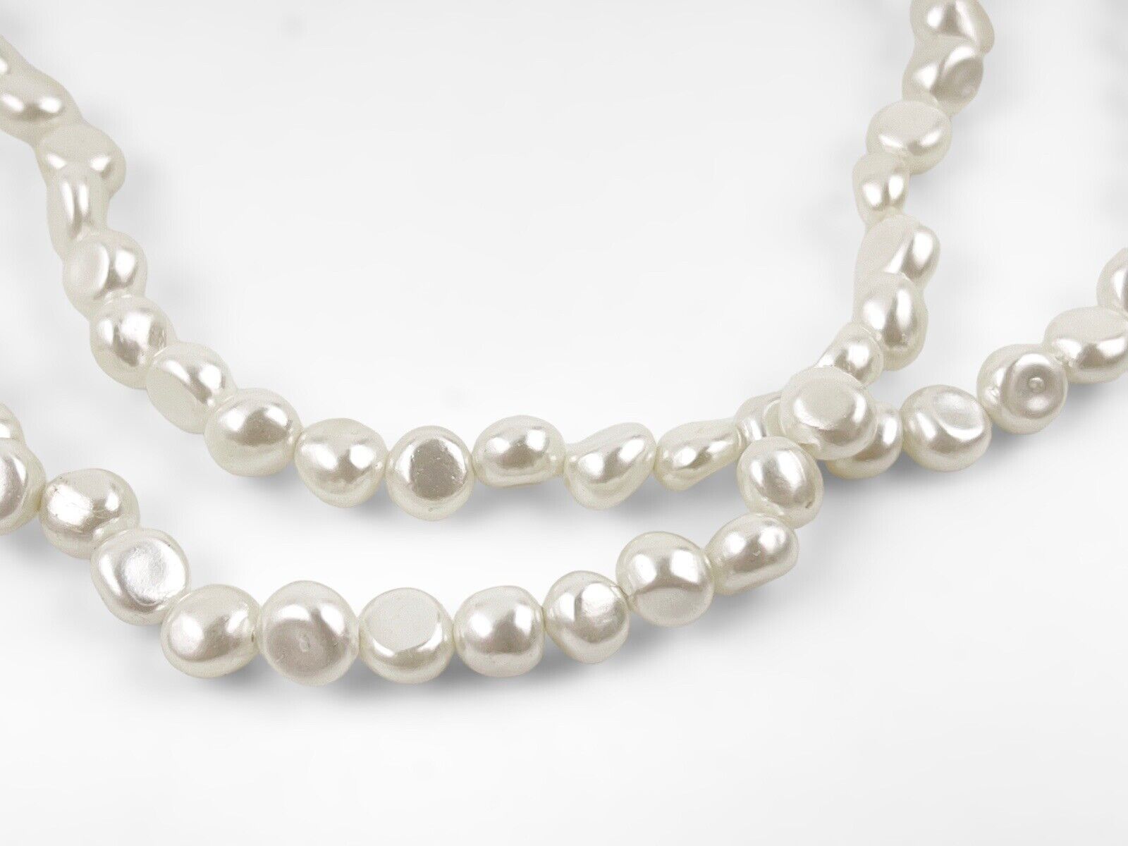 35" LONG DECO 1900S NECKLACE, REAL JAPANESE BIWA PEARLS