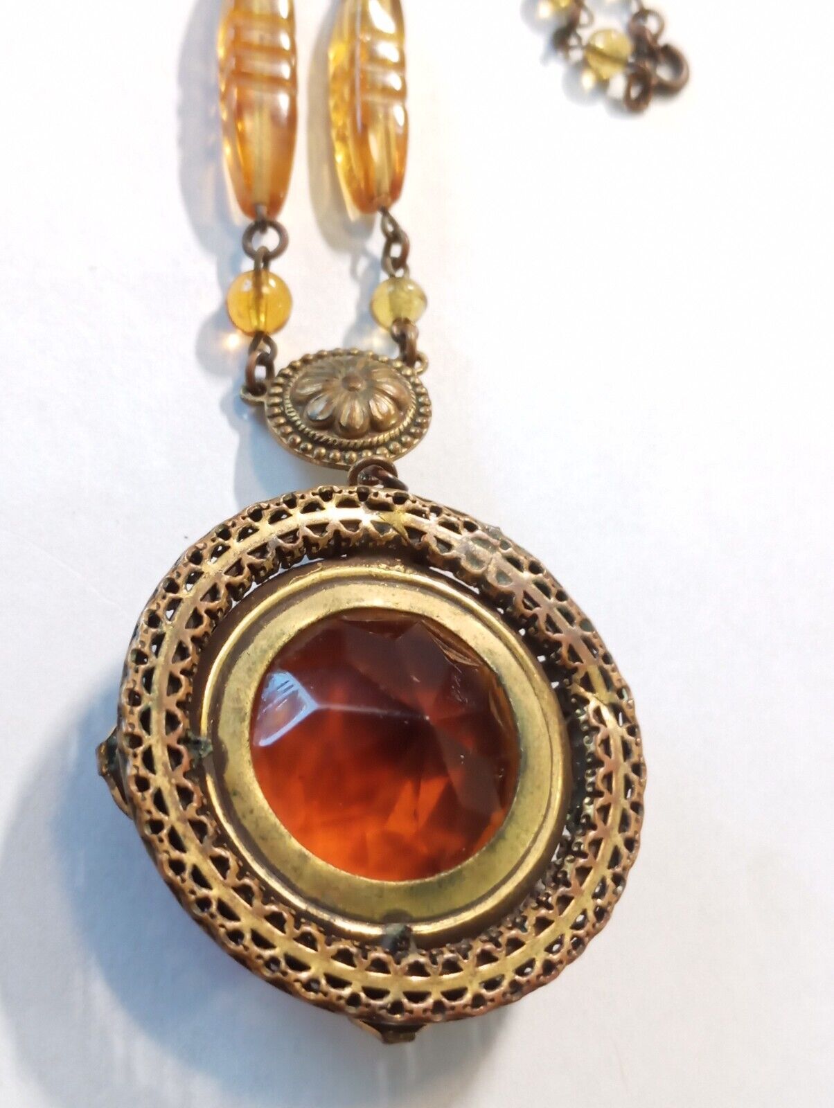 Victorian 1800's Necklace pendant/necklace -high society with enamel-