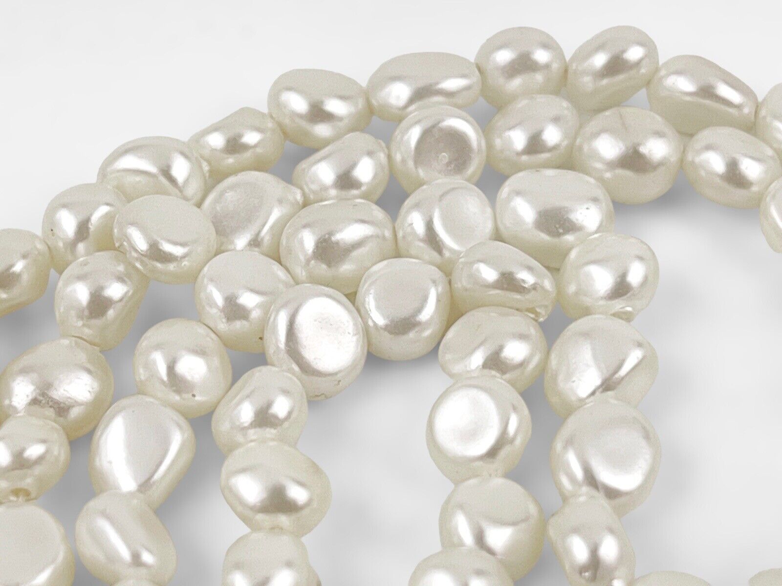 35" LONG DECO 1900S NECKLACE, REAL JAPANESE BIWA PEARLS