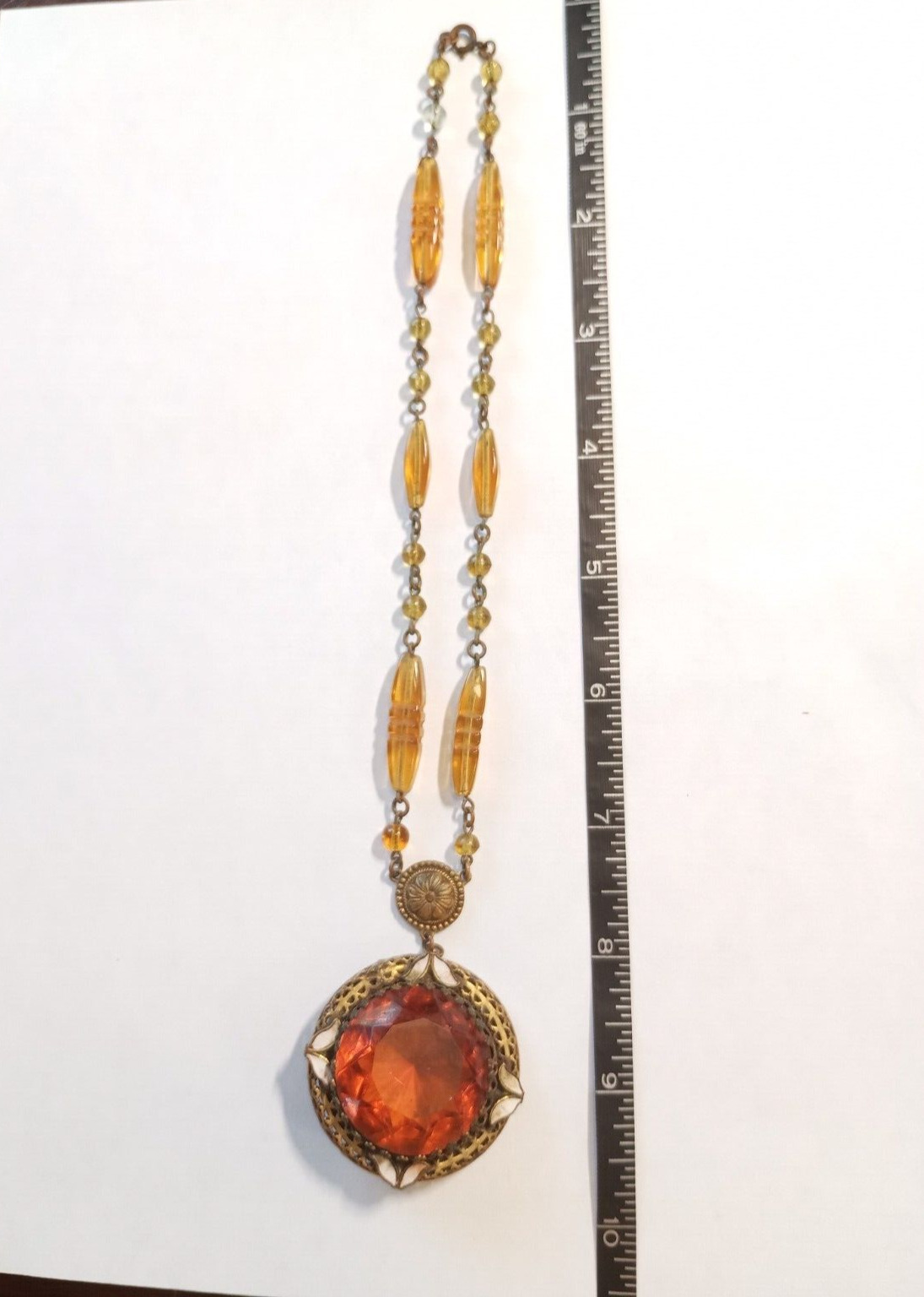 Victorian 1800's Necklace pendant/necklace -high society with enamel-