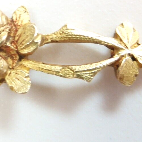 Antique Art Nouveau 1900'S Pearl Floral Necklace 17" 18K Yellow Gold 9.6 Grams