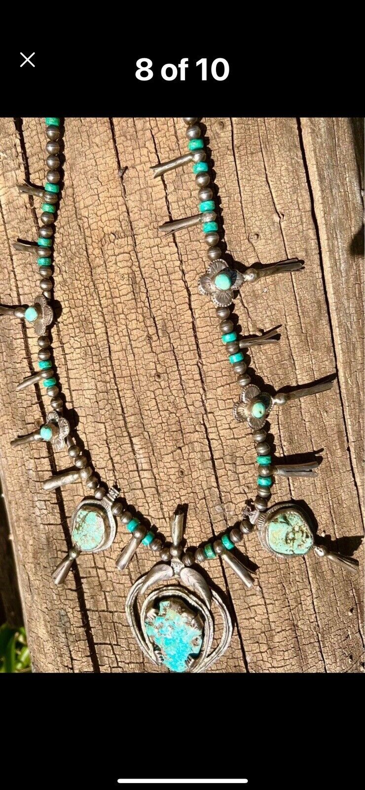 Antique 1800’s - Early 1900 Large Native American Squash Blossom Necklace - RARE
