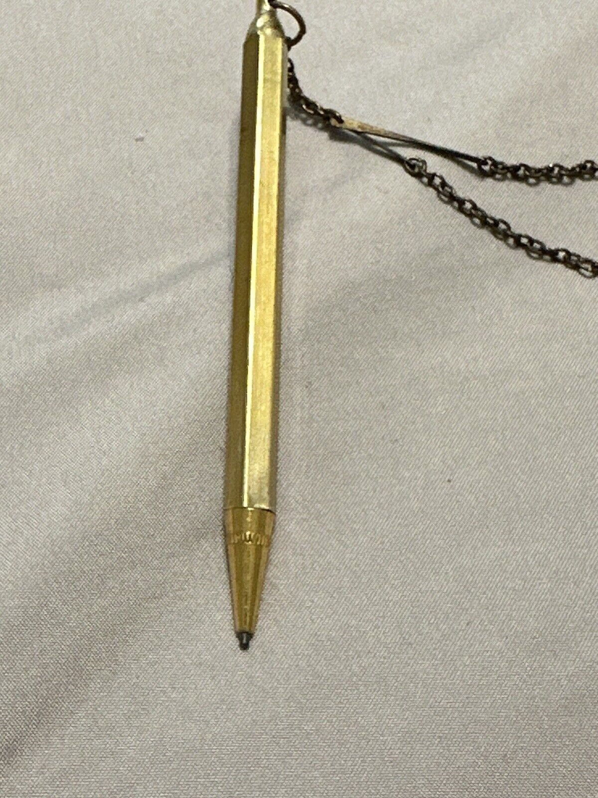 Victorian Golden Pencil Necklace, With Lead In It; 1900's, Vintage Jewelry