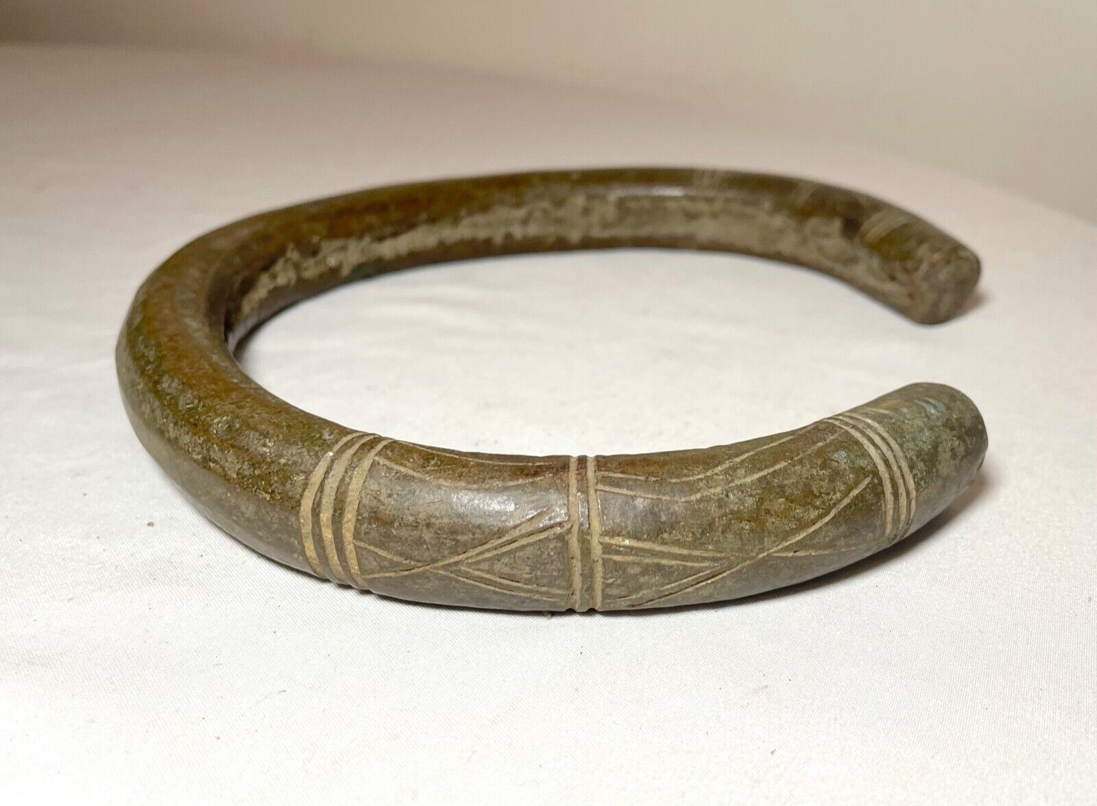HUGE 1800's Antique African Niger Baoulé Dogon Bronze Manilla Currency necklace 