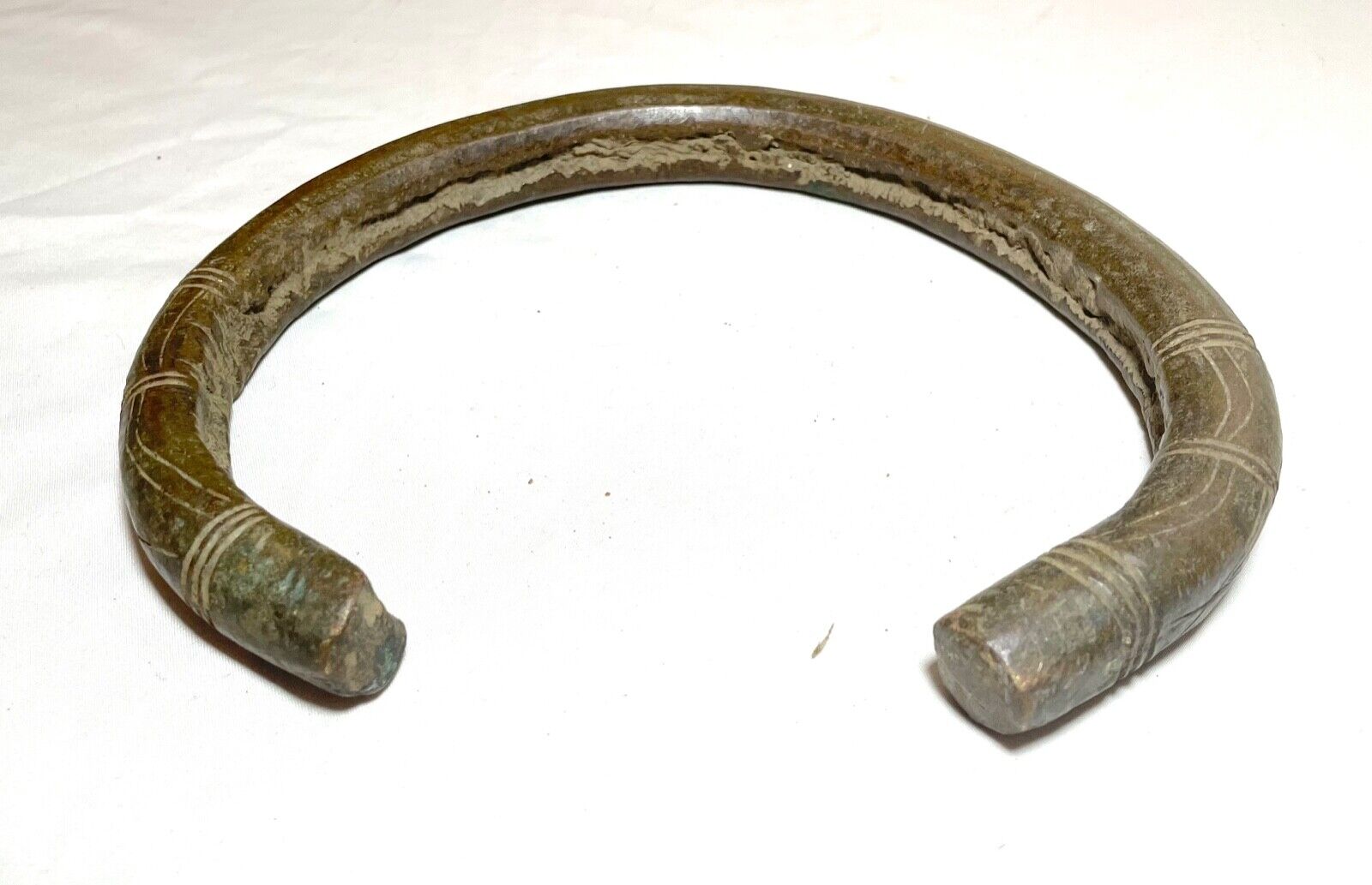 HUGE 1800's Antique African Niger Baoulé Dogon Bronze Manilla Currency necklace 