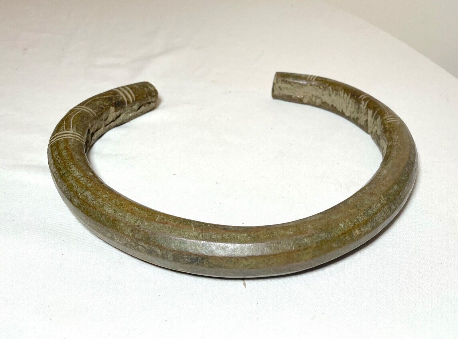 HUGE 1800's Antique African Niger Baoulé Dogon Bronze Manilla Currency necklace 
