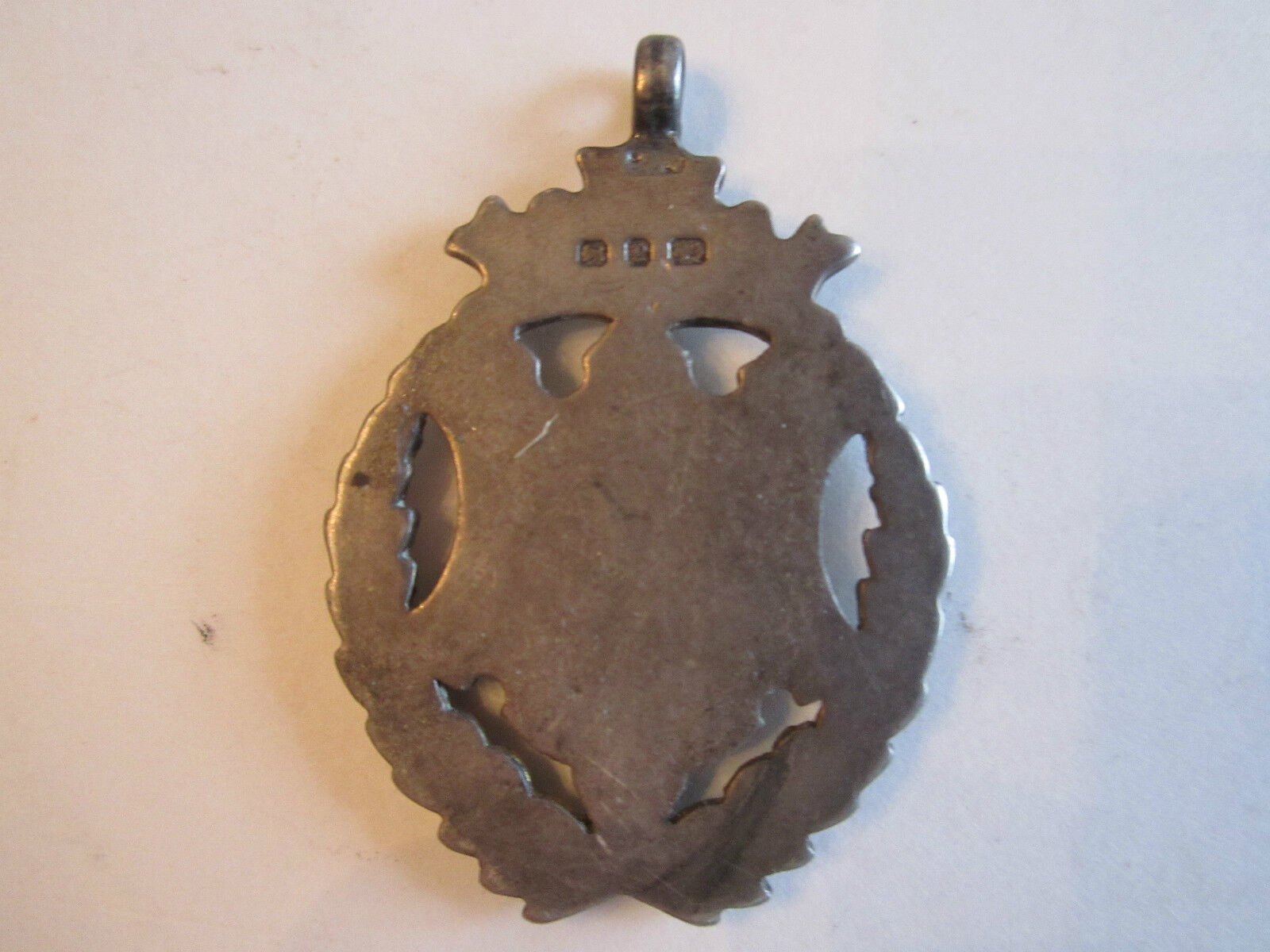 VINTAGE 1800'S STERLING SILVER PENDANT - .45 OZ - 1 3/4" LONG - NICE - TUB BN-1