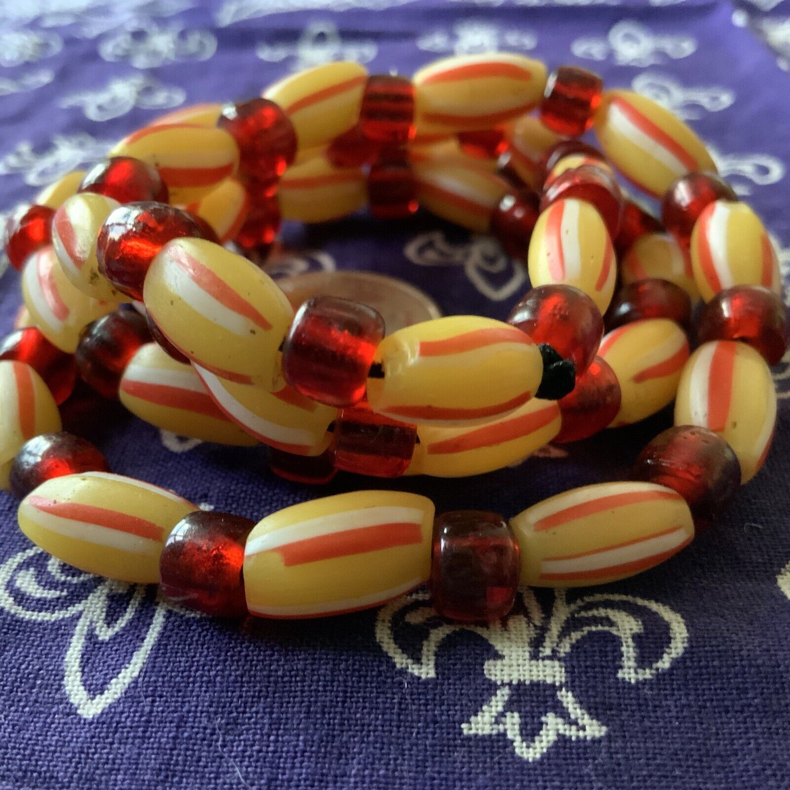 1700s Venetian Glass Trade Beads Strand LOVE BEADS Boho Hippie Festival African