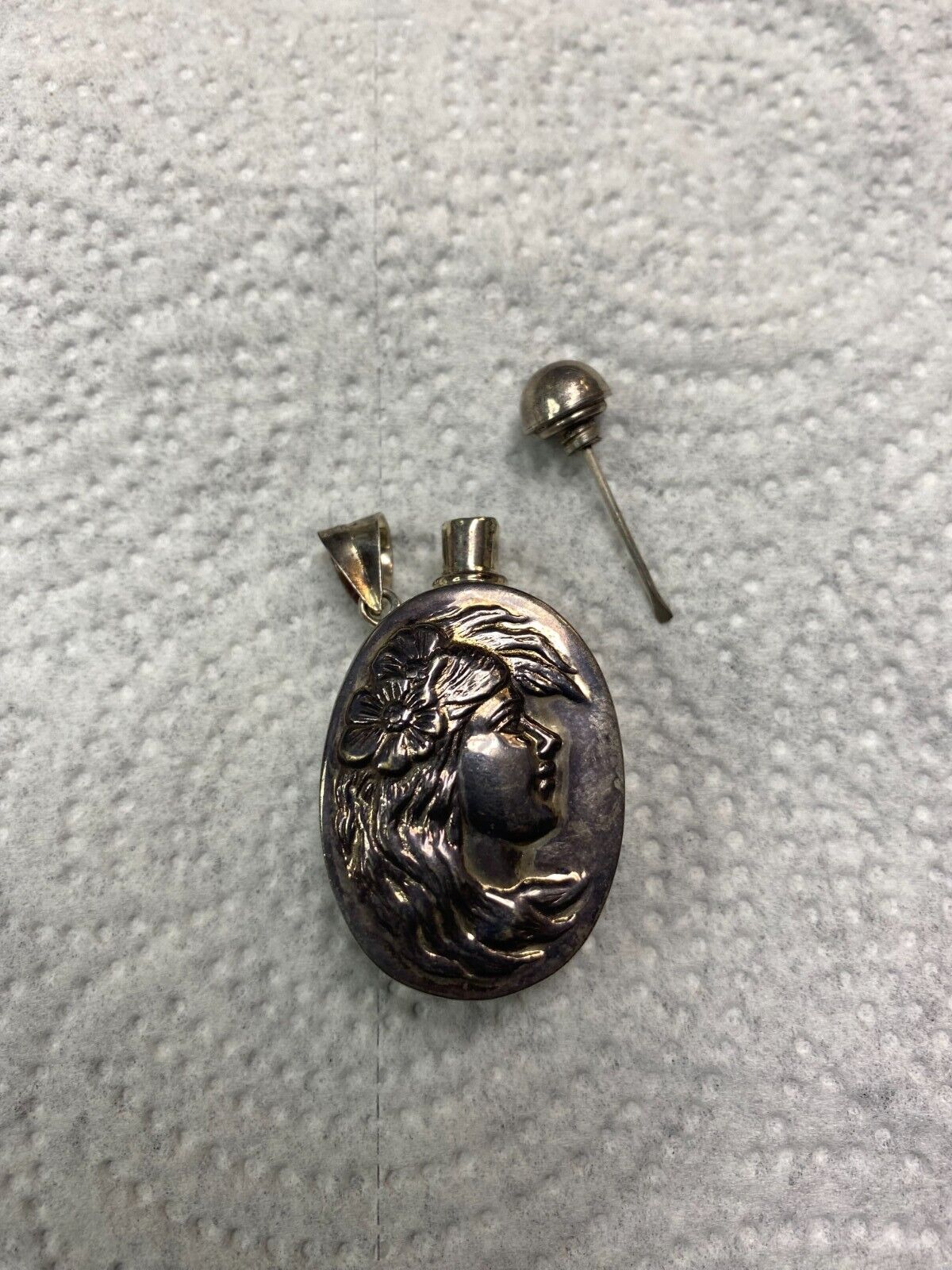 Vintage Perfume Pendant Silver Early 1800's