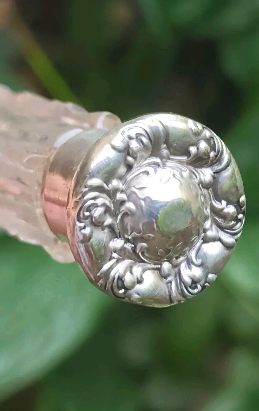  Crystal & Sterling Perfume Vial for necklace, Vintage, 1800s, Mother's Day Gift