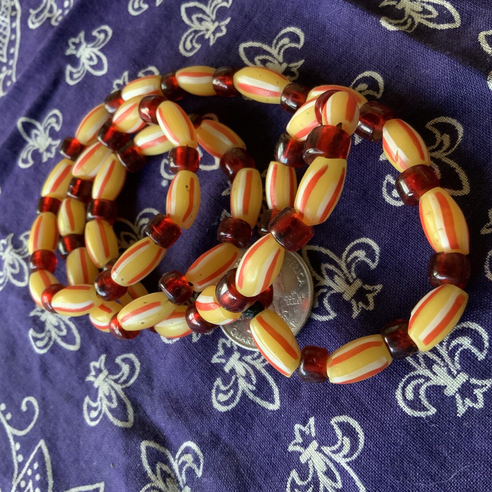 1700s Venetian Glass Trade Beads Strand LOVE BEADS Boho Hippie Festival African