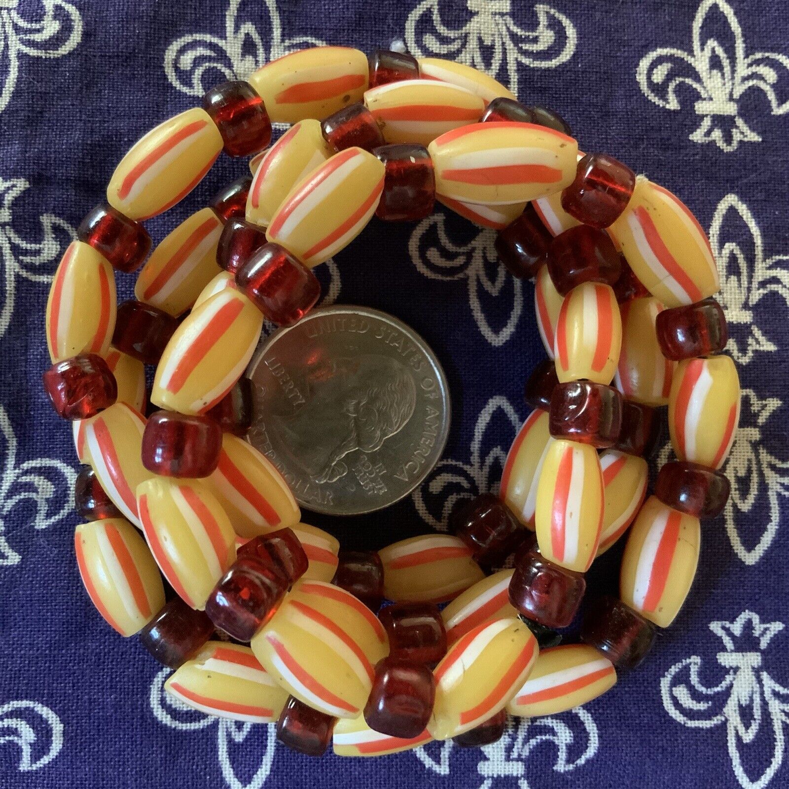 1700s Venetian Glass Trade Beads Strand LOVE BEADS Boho Hippie Festival African