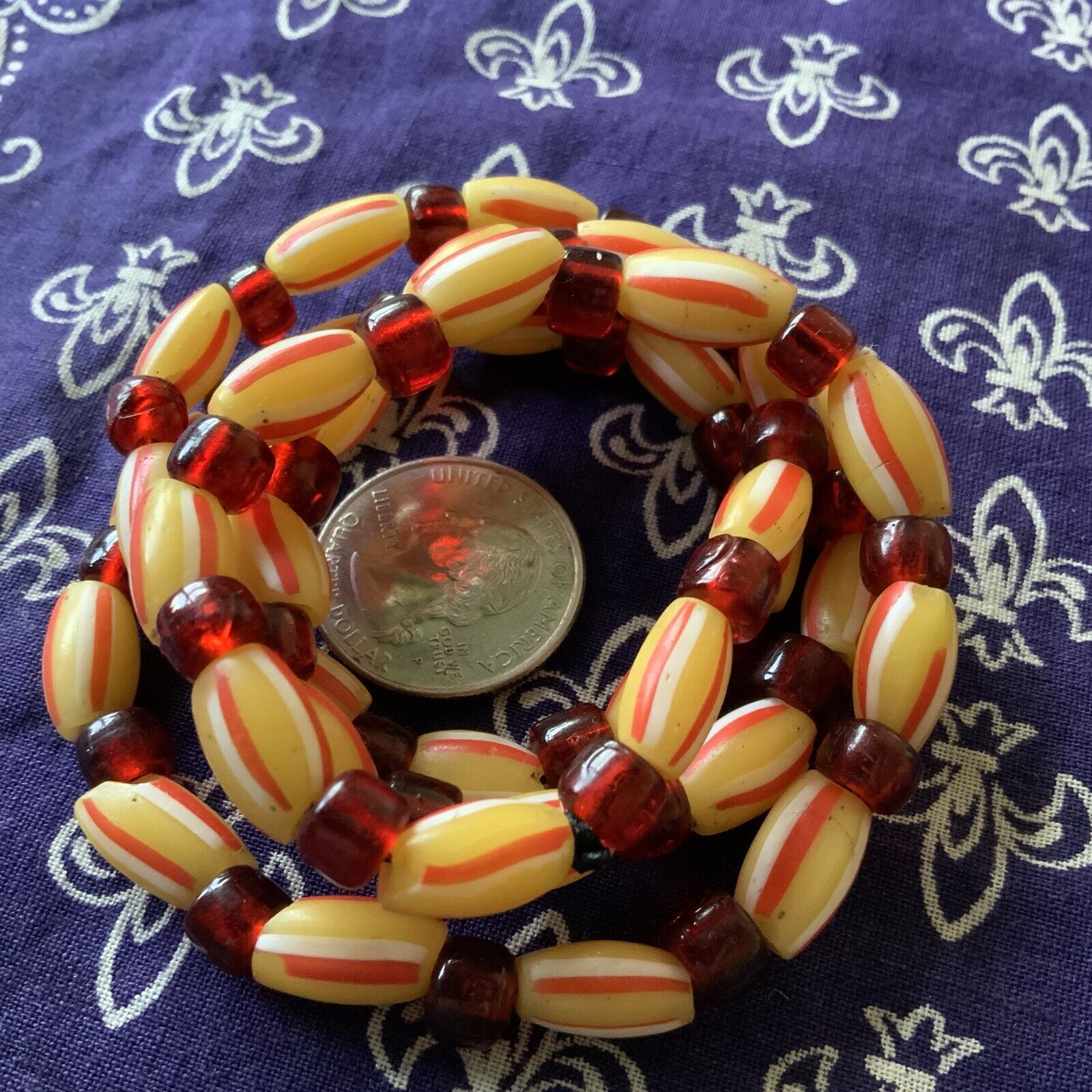 1700s Venetian Glass Trade Beads Strand LOVE BEADS Boho Hippie Festival African