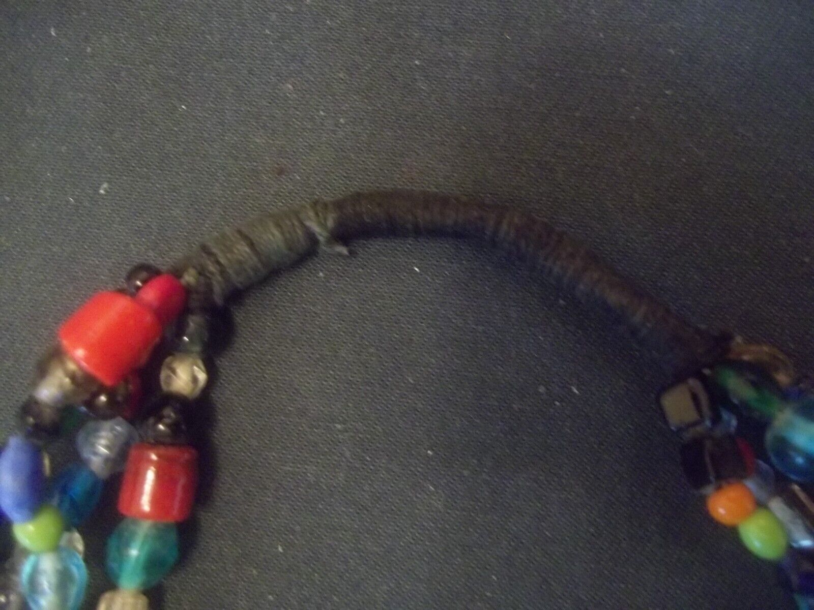 1800's Antique Old Venetian Murano African 4 Strand Trade Bead Necklace 31" Long