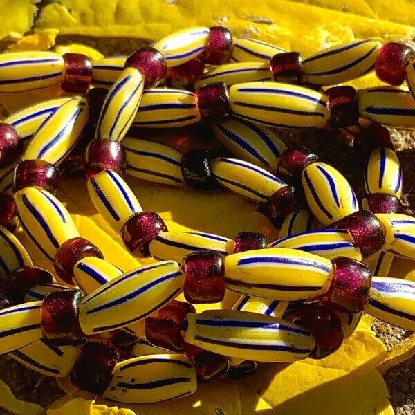 1700s Venetian Glass Trade Beads Strand LOVE BEADS Boho Hippie Festival African