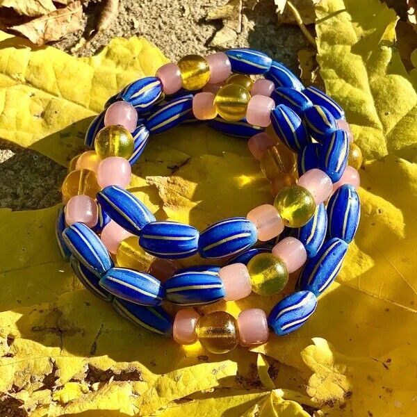 1700s Venetian Glass Trade Beads Strand LOVE BEADS Boho Hippie Festival African