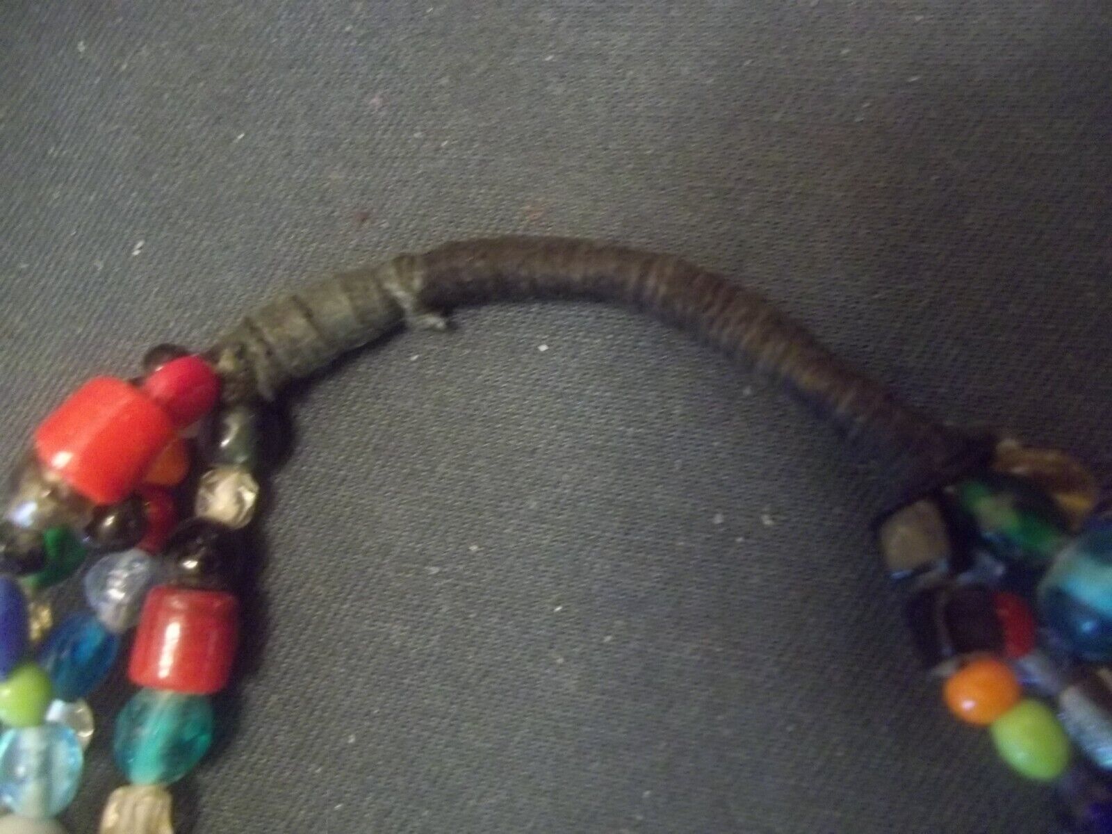 1800's Antique Old Venetian Murano African 4 Strand Trade Bead Necklace 31" Long