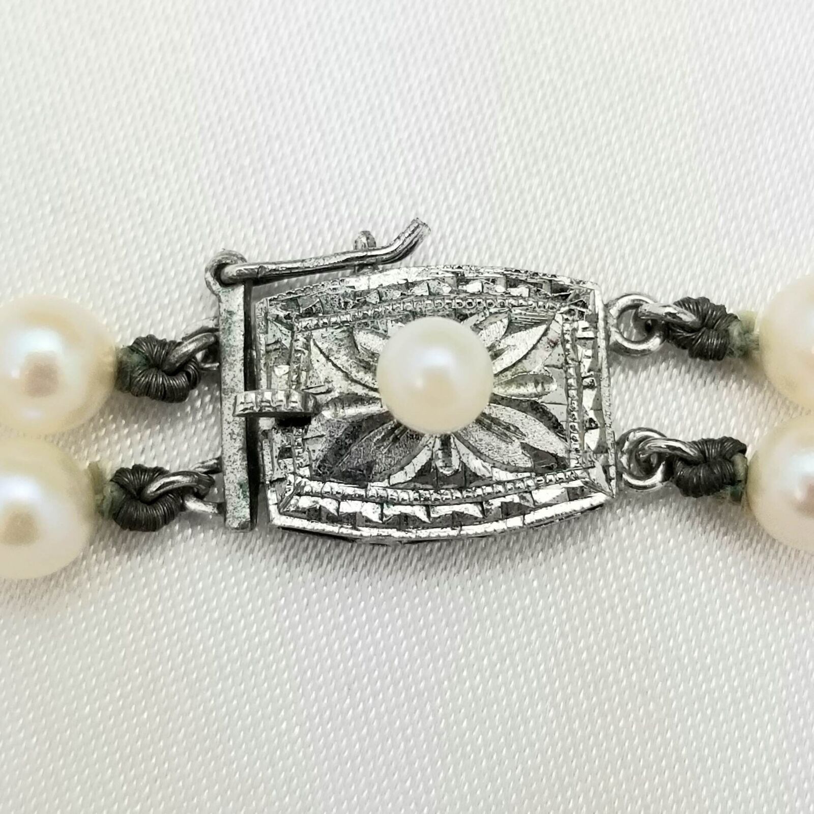 Victorian Double Strand Freshwater Pearl Necklace-1800s- 4mm Pearls-32'' Long
