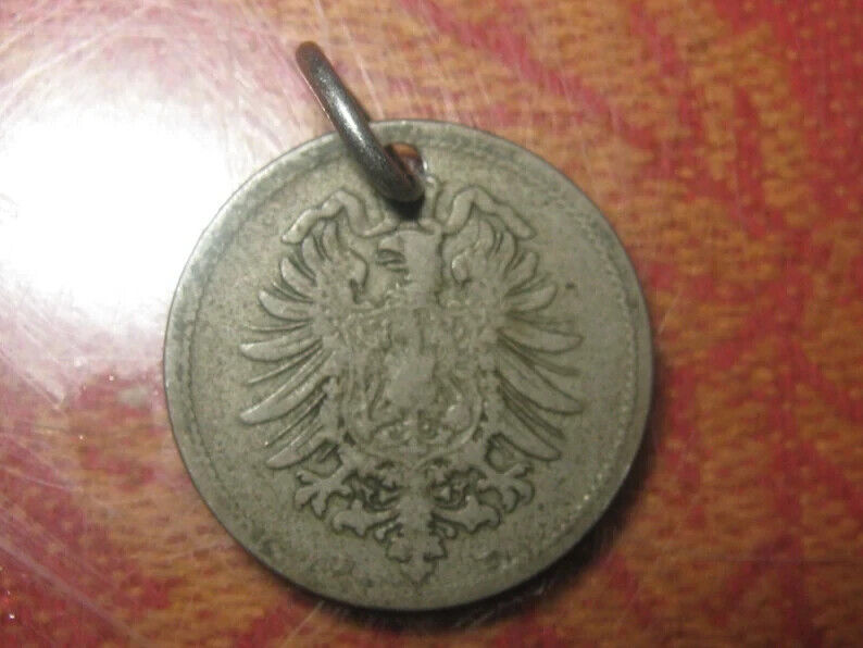 Unique Vintage 1800's German Germany Eagle Coin Pendant Charm Necklace