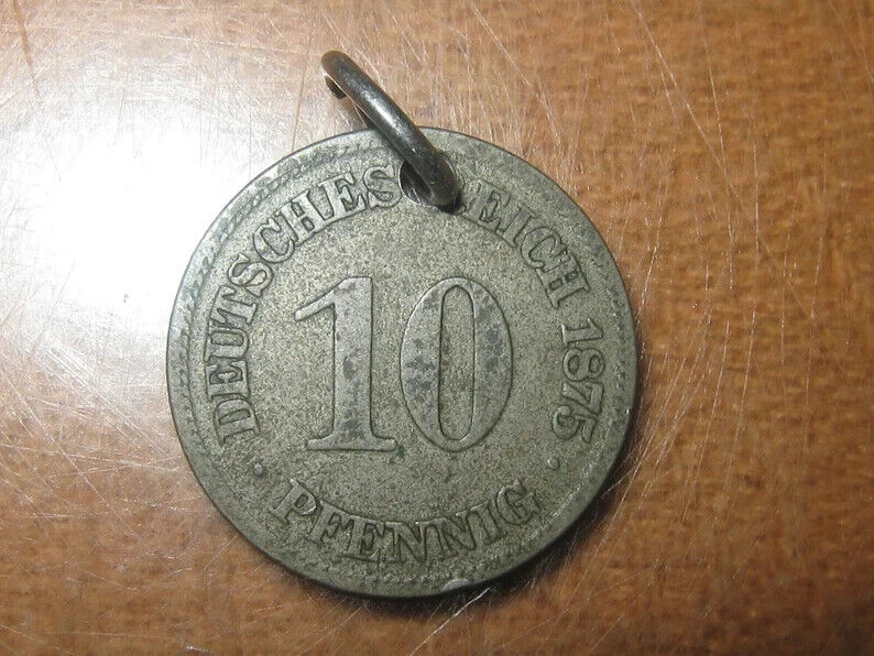 Unique Vintage 1800's German Germany Eagle Coin Pendant Charm Necklace