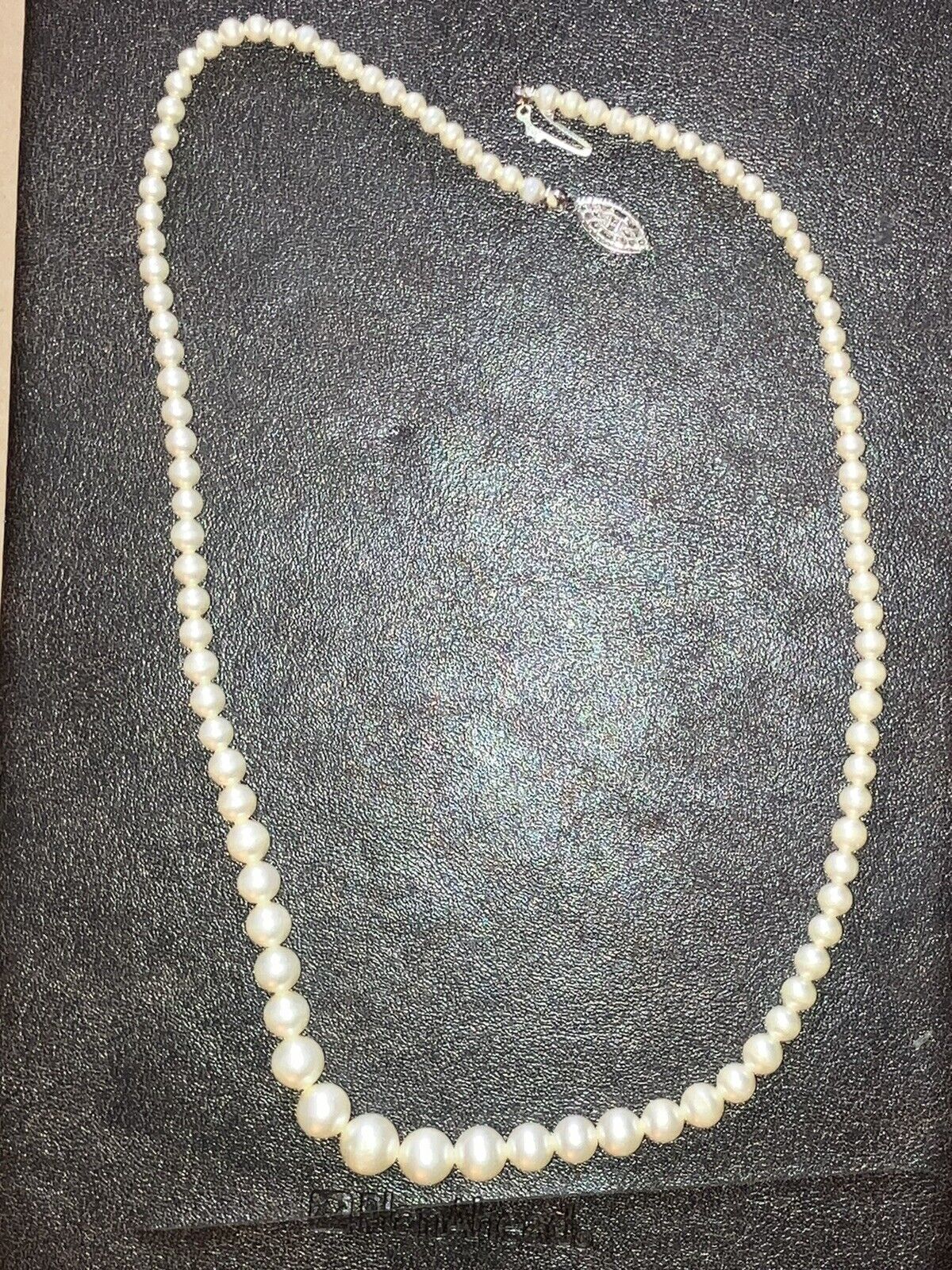 1800s Graduated Strand Of Akoya Pearls With Sterling Clasp