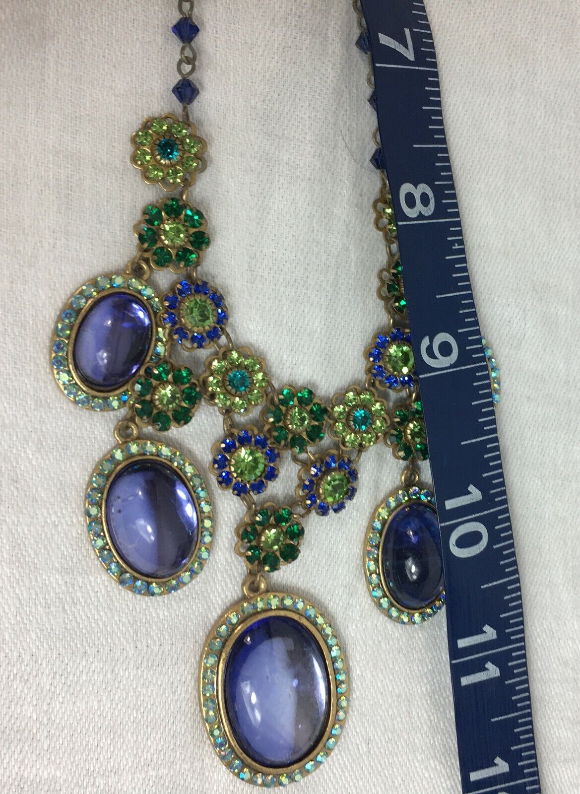 Juicy Couture Blue Cabochon Drop Necklace 18th C Style