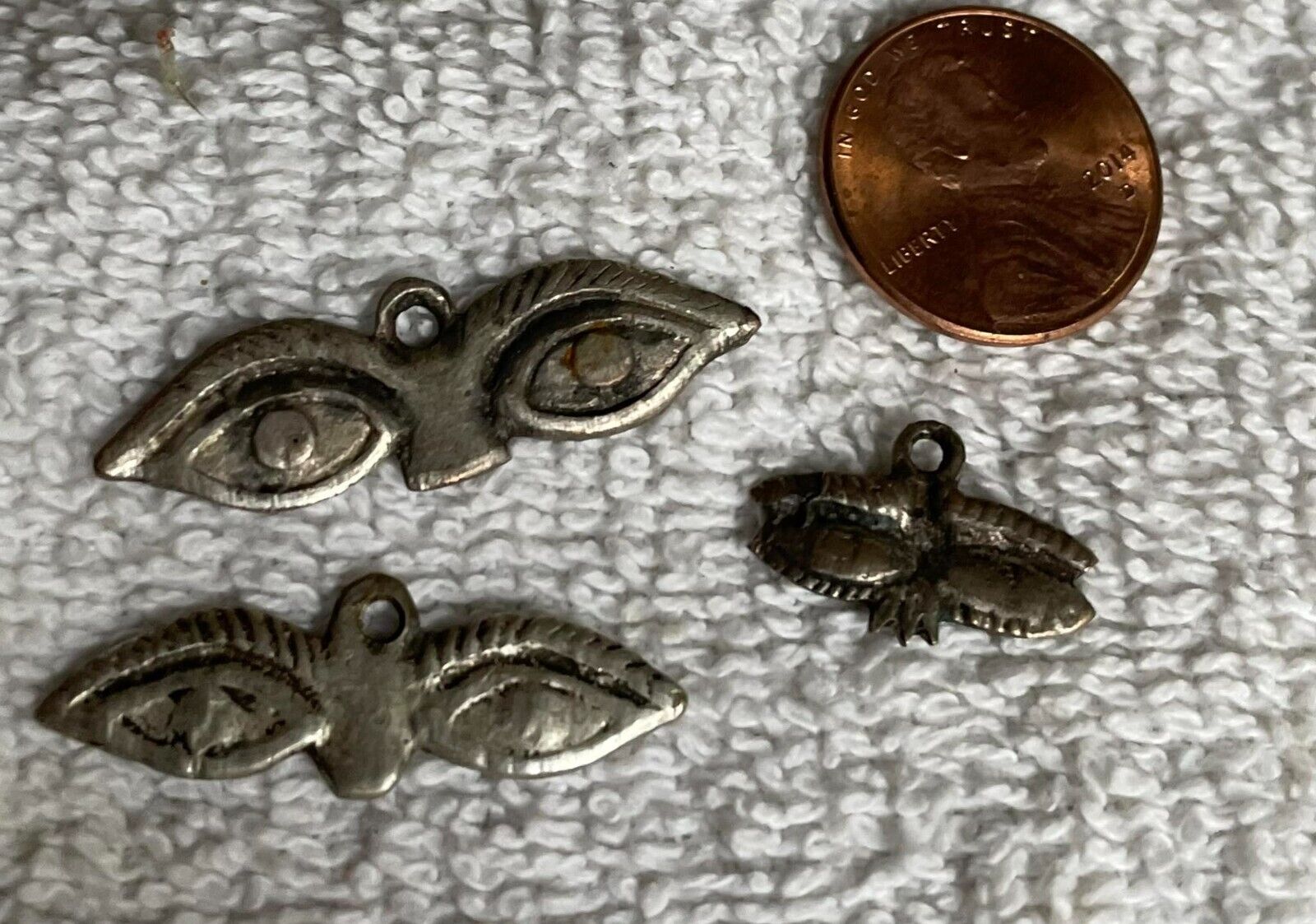 1700´S Vintage  Silver  MEXICO COLONIAL MIRACLES EYES LOT THREE  PCS