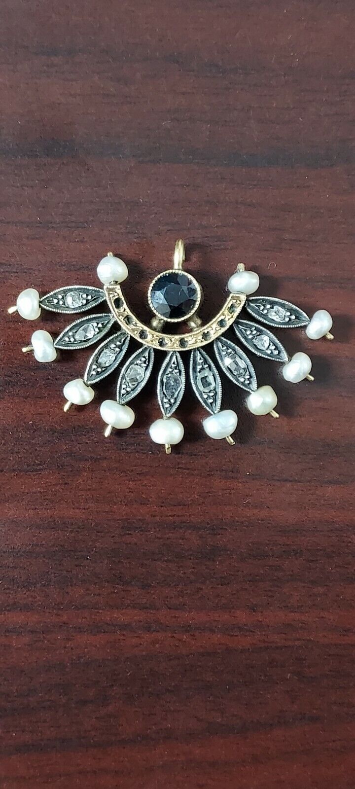 1700's Diamond, Sapphire And Pearl Pendant
