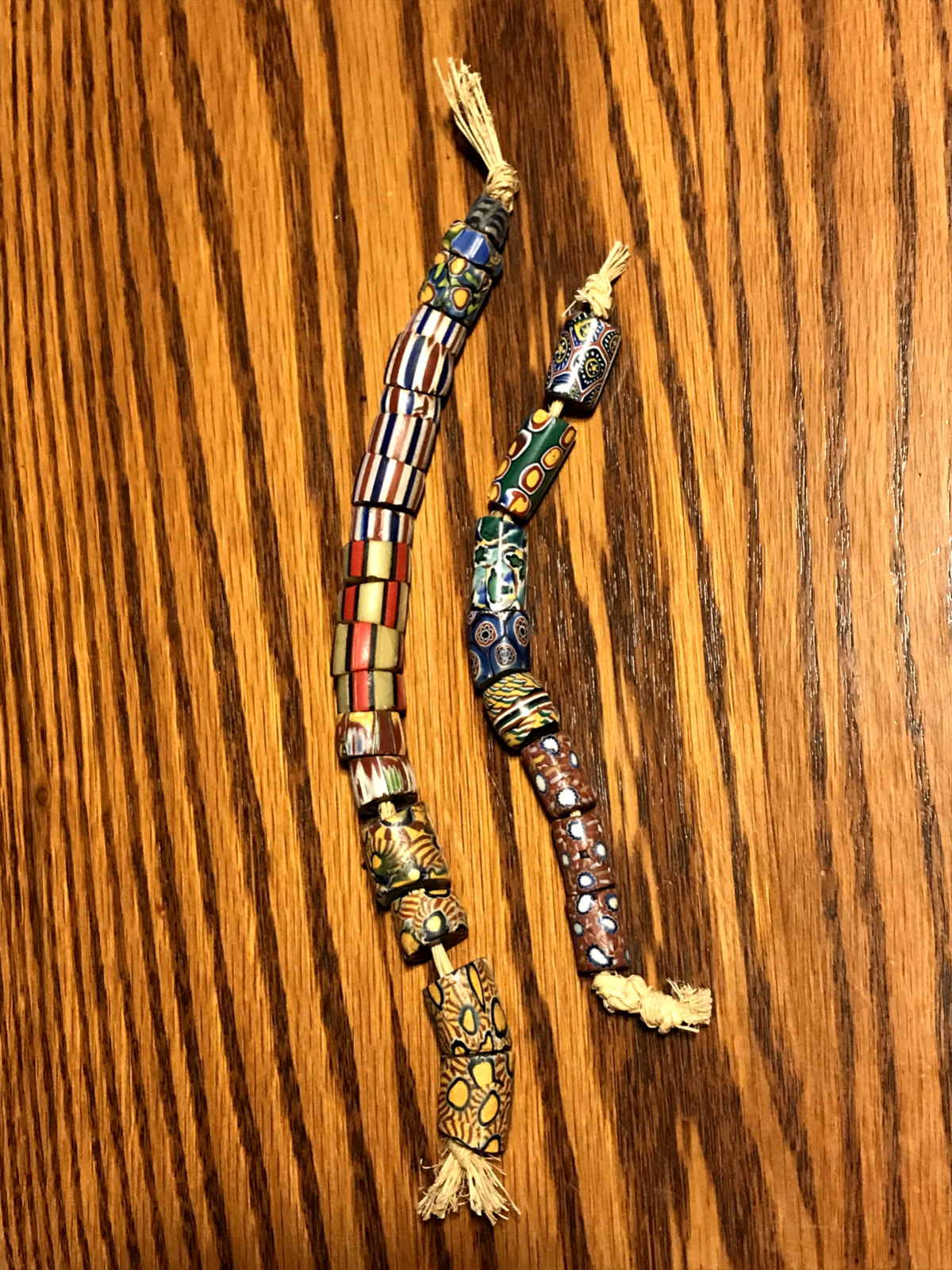 2 Strands / 26 African Trade Beads Venetian Millefiori 1700s - 1800s