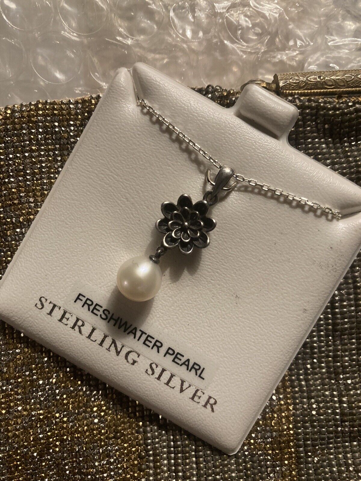 Colonial Williamsburg Sterling Silver & Freshwater Pearl Necklace By Solvar NWT