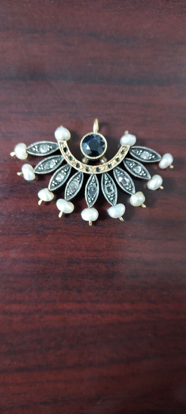 1700's Diamond, Sapphire And Pearl Pendant