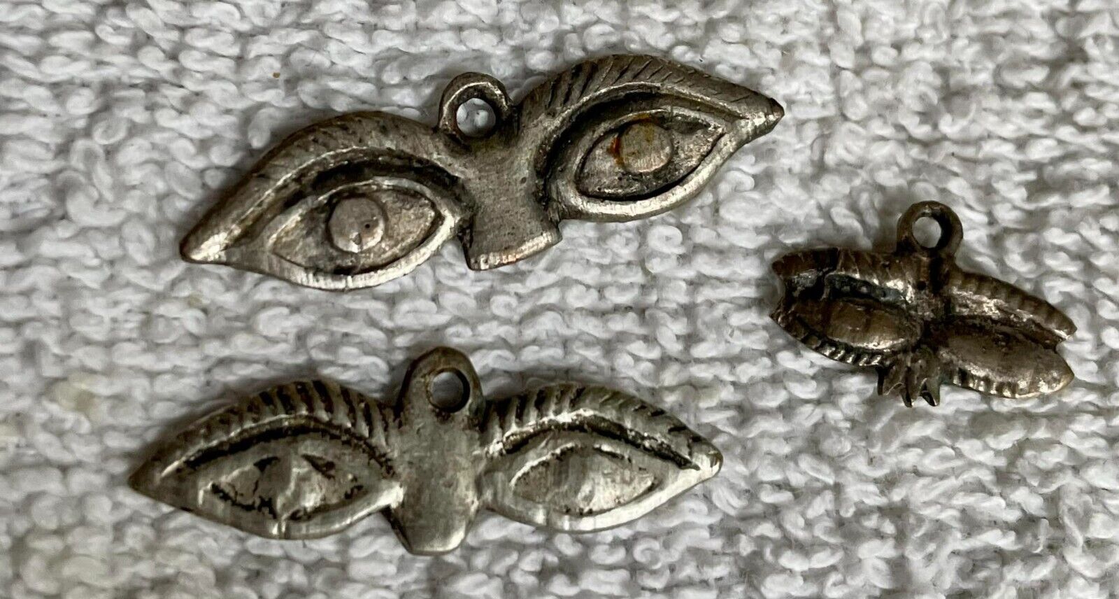 1700´S Vintage  Silver  MEXICO COLONIAL MIRACLES EYES LOT THREE  PCS