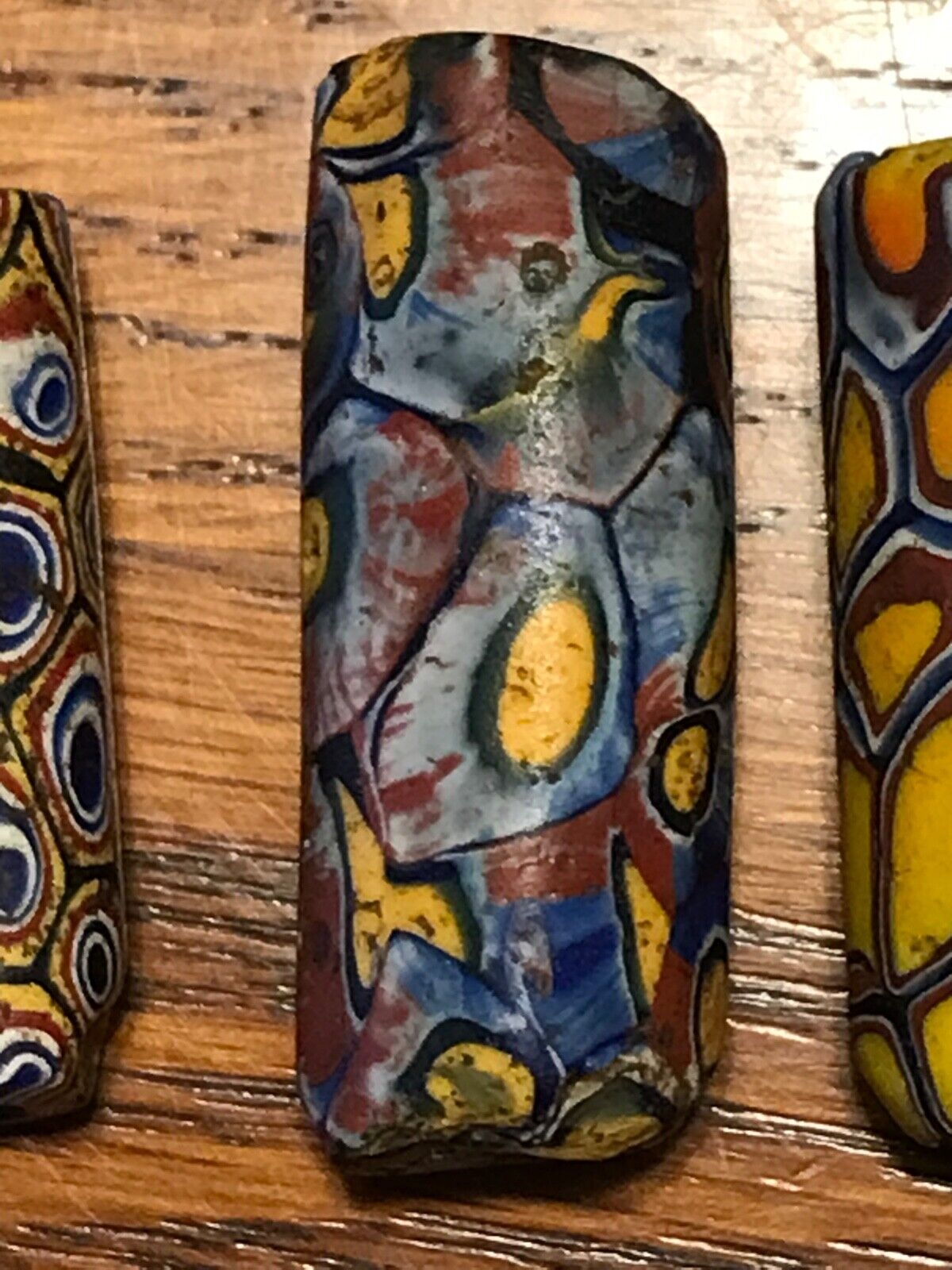 5 African Trade Beads Venetian Millefiori 1700s-1800s