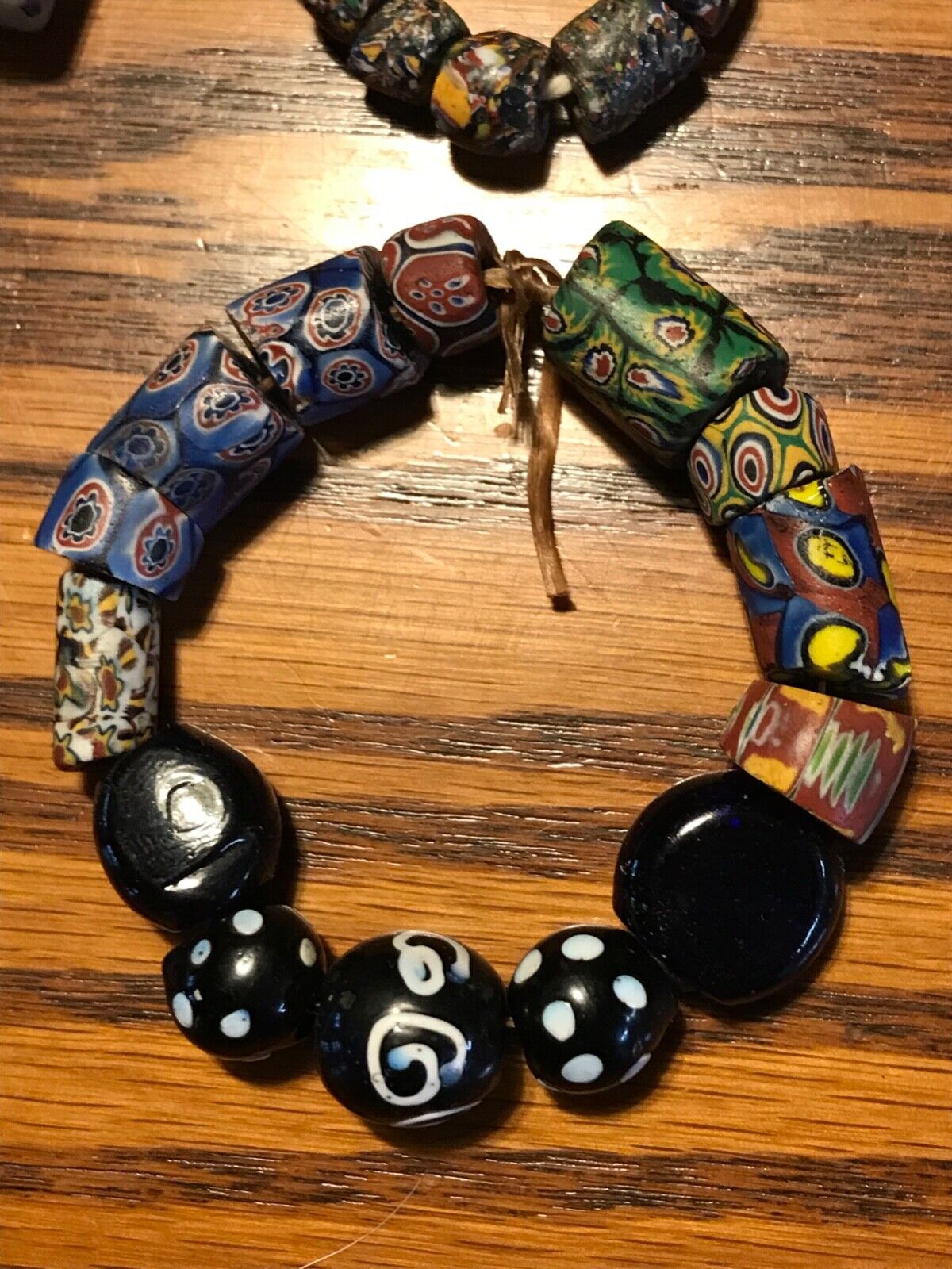 4 Strands /  57 African Trade Beads Venetian Millefiori 1700s-1800s