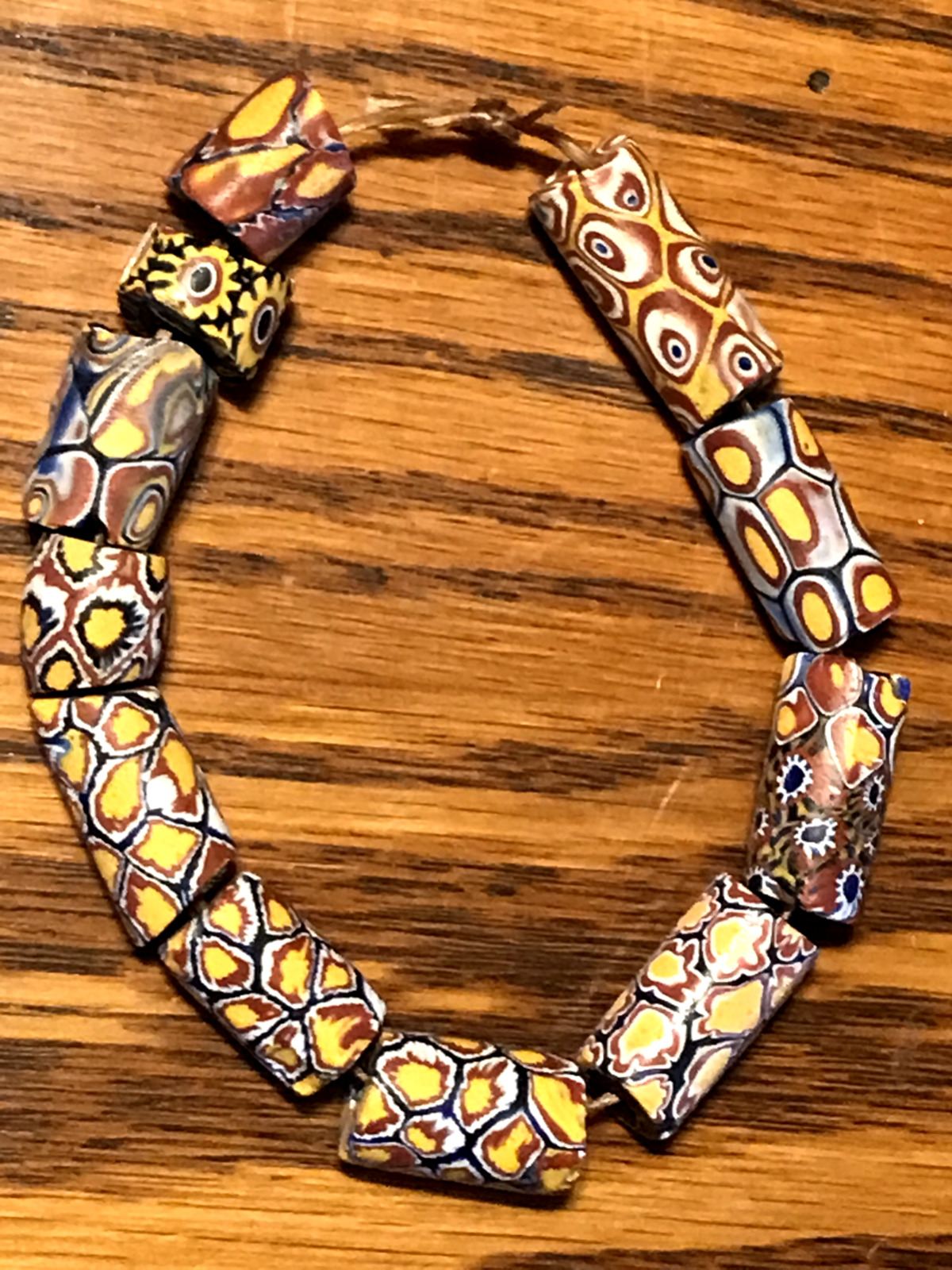 3 Strands /  52 African Trade Beads Venetian Millefiori 1700s - 1800s