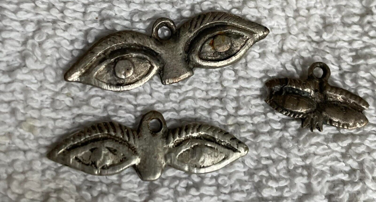 1700´S Vintage  Silver  MEXICO COLONIAL MIRACLES EYES LOT THREE  PCS