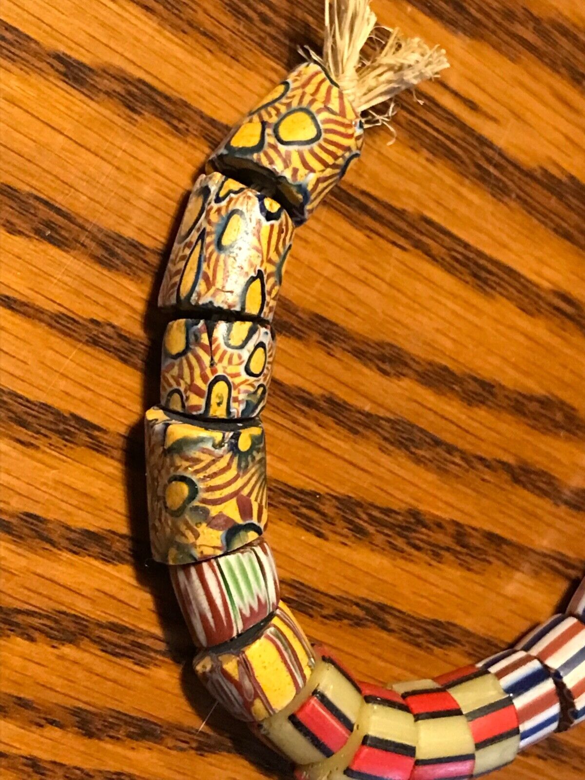 2 Strands / 26 African Trade Beads Venetian Millefiori 1700s - 1800s