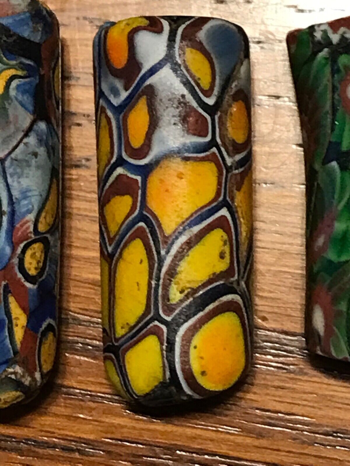 5 African Trade Beads Venetian Millefiori 1700s-1800s