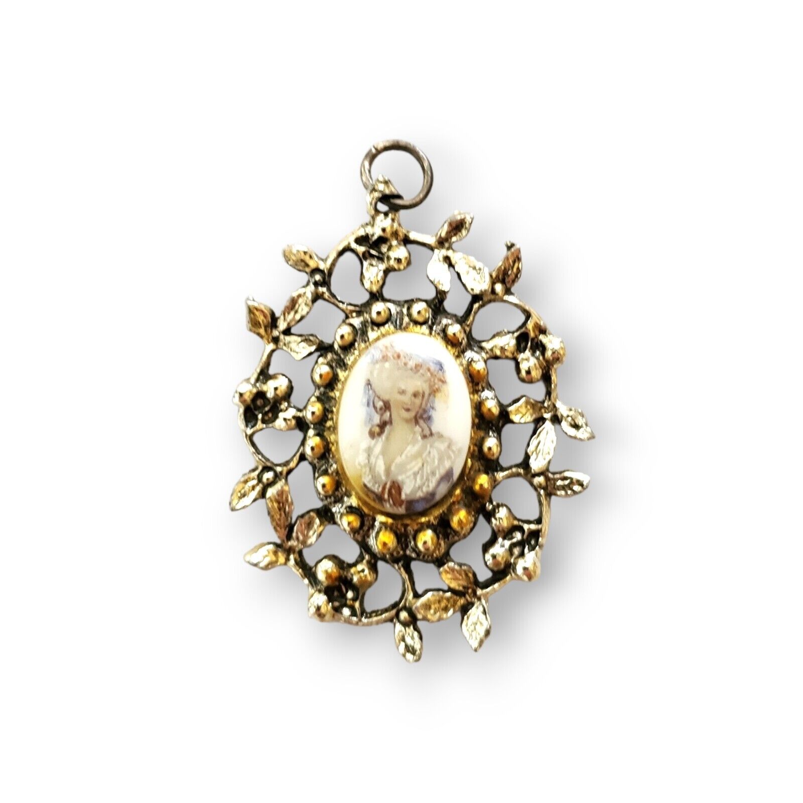 Vintage Collectable Artisan Silver Marie Antoinette & Multistone Pendant Lot 2 