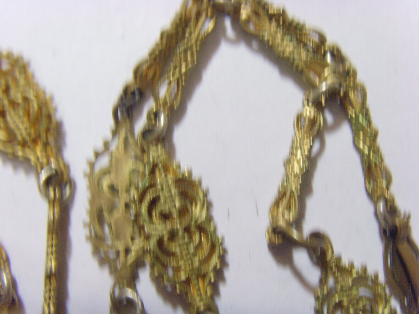 1700s antique scarce gold tone metal filigree cross pendant necklace fv1745