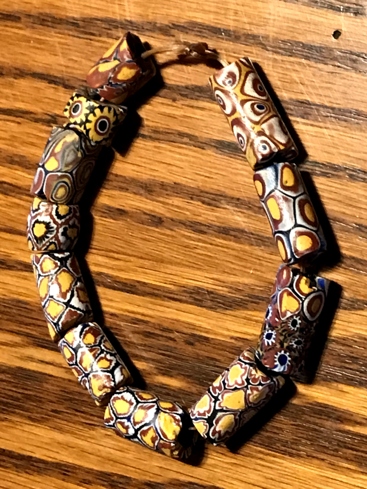 3 Strands /  52 African Trade Beads Venetian Millefiori 1700s - 1800s