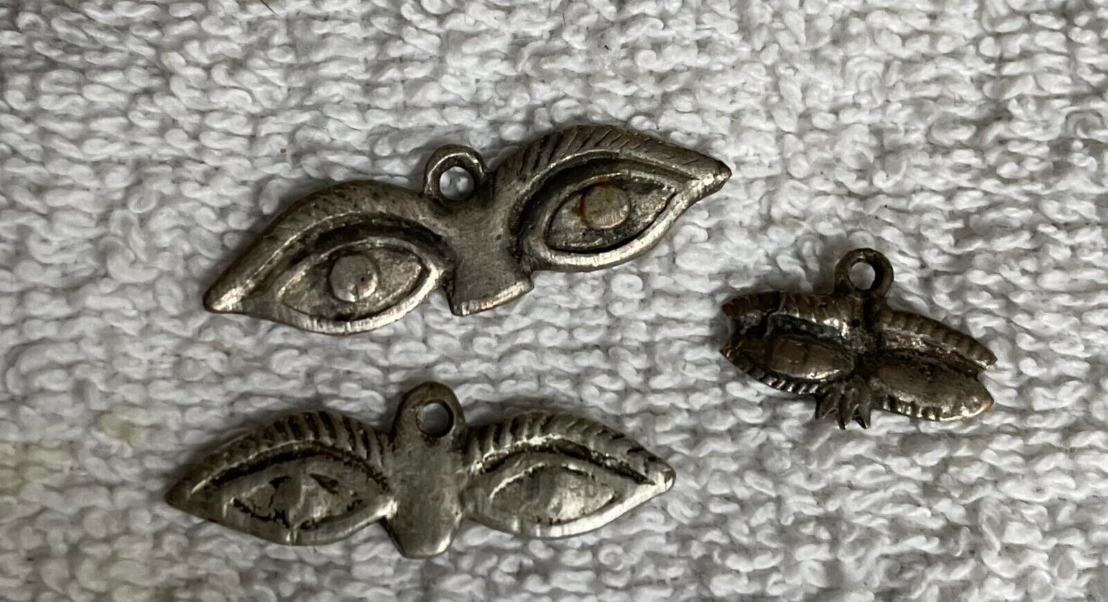 1700´S Vintage  Silver  MEXICO COLONIAL MIRACLES EYES LOT THREE  PCS