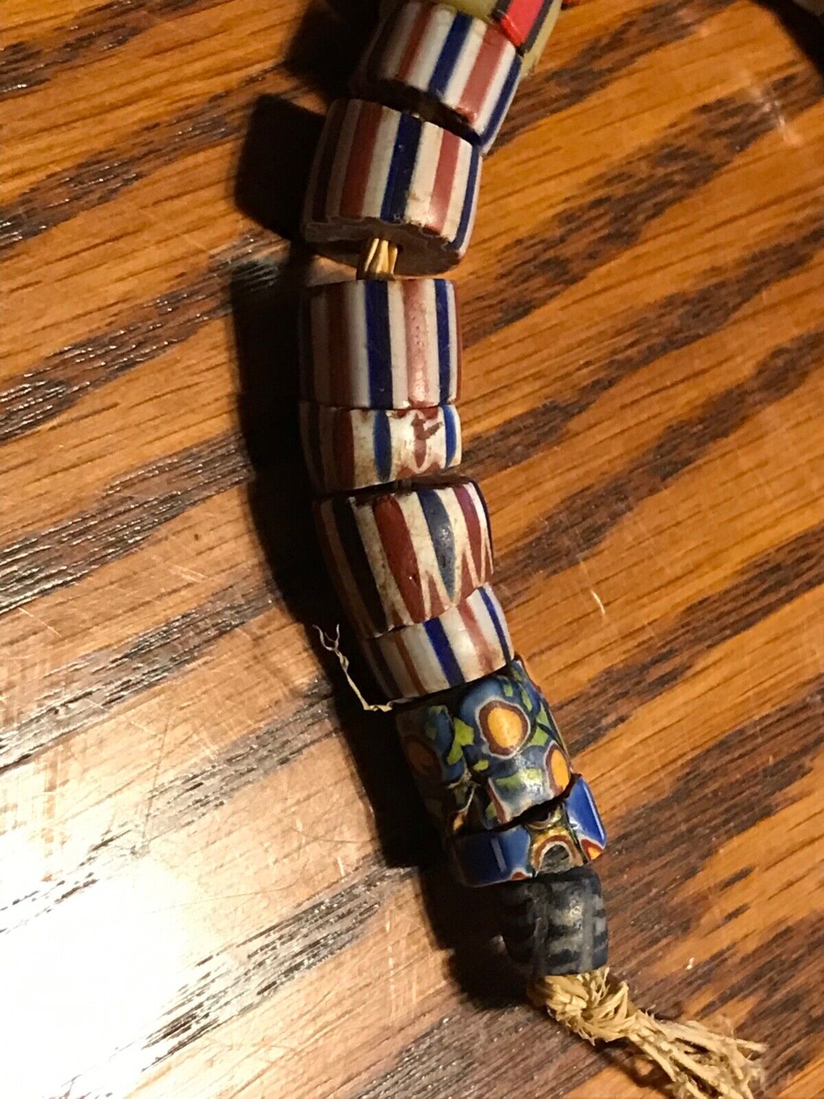 2 Strands / 26 African Trade Beads Venetian Millefiori 1700s - 1800s