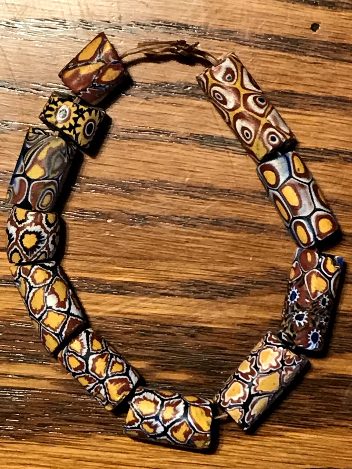 3 Strands /  52 African Trade Beads Venetian Millefiori 1700s - 1800s