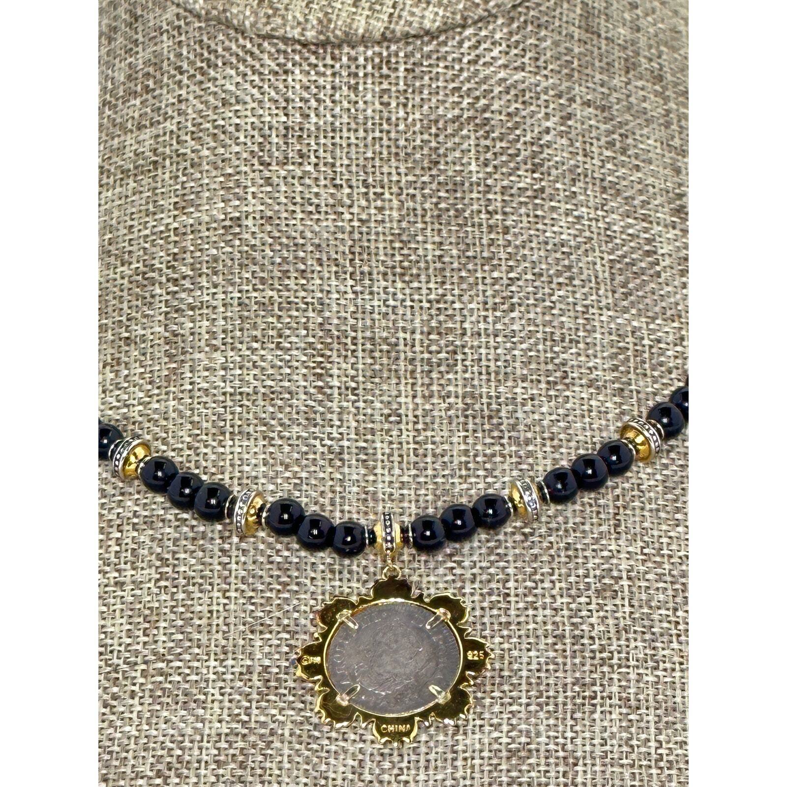 El Cazador 1783 Shipwreck CoinSterling Silver Onyx Necklace