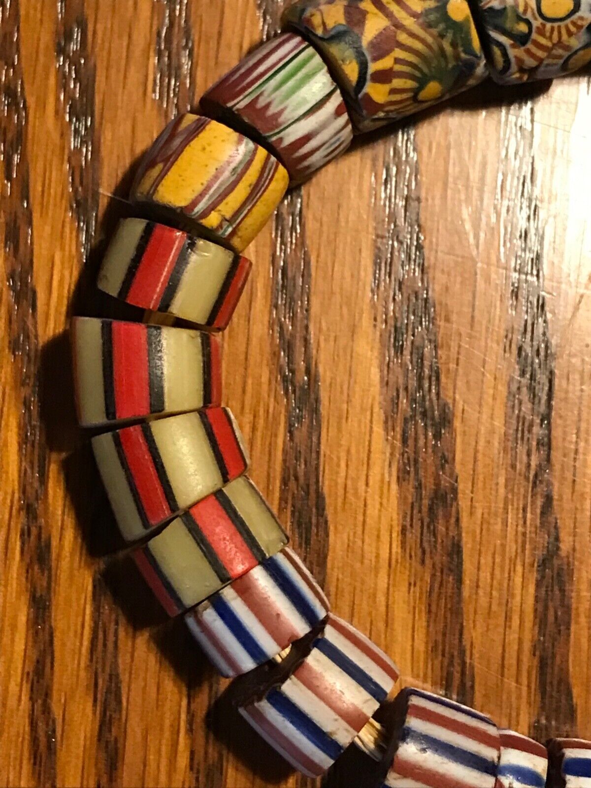 2 Strands / 26 African Trade Beads Venetian Millefiori 1700s - 1800s