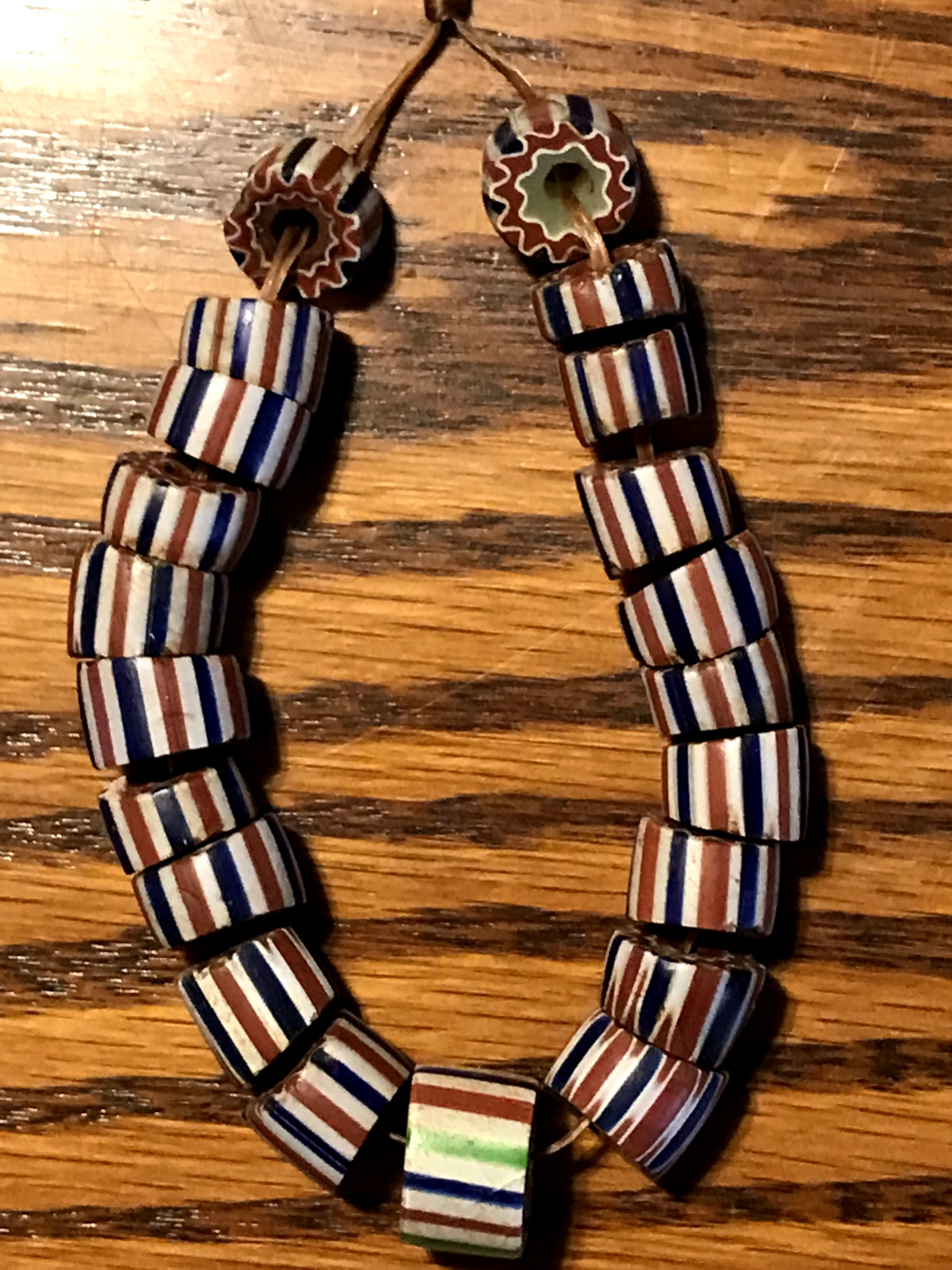 3 Strands /  52 African Trade Beads Venetian Millefiori 1700s - 1800s