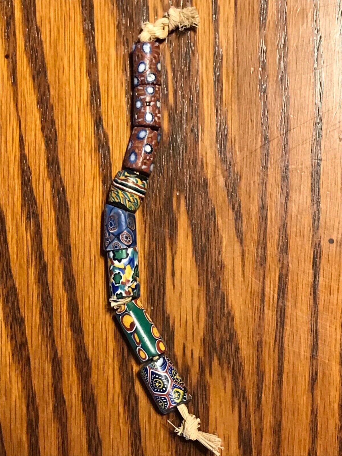 2 Strands / 26 African Trade Beads Venetian Millefiori 1700s - 1800s